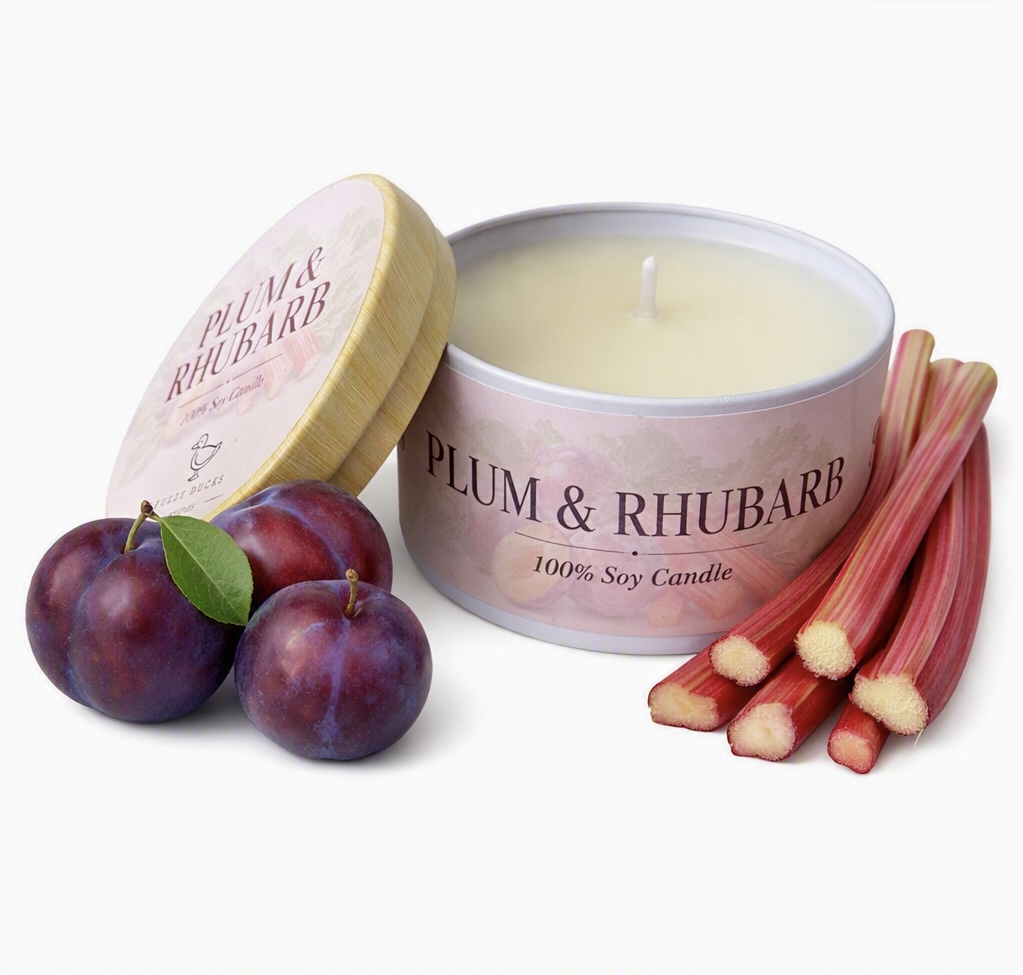 Plum & Rhubarb Tinned Candle